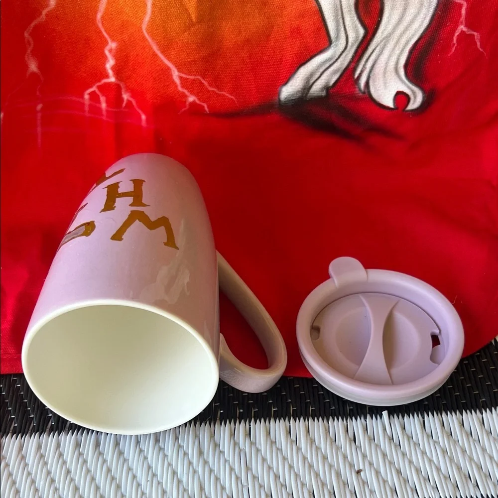 # 0657* 16 0z 473 ml Purple Travel Mug White Horse Thunder' ( WHT)
